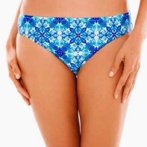 La Blanca True Blue Reversible Hipster Bikini Bottom, Crystal Blue, 10, NWT